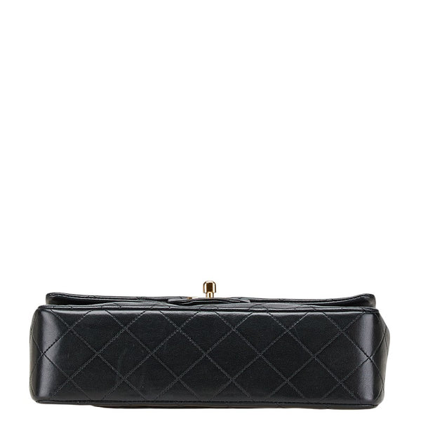 シャネル マトラッセ ココマーク Wフラップ チェーン ショルダーバッグ ハンドバッグ ブラック ゴールド ラムスキン レディース CHANEL 【中古】