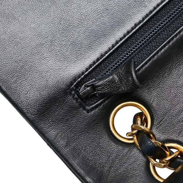 シャネル マトラッセ ココマーク Wフラップ チェーン ショルダーバッグ ハンドバッグ ブラック ゴールド ラムスキン レディース CHANEL 【中古】