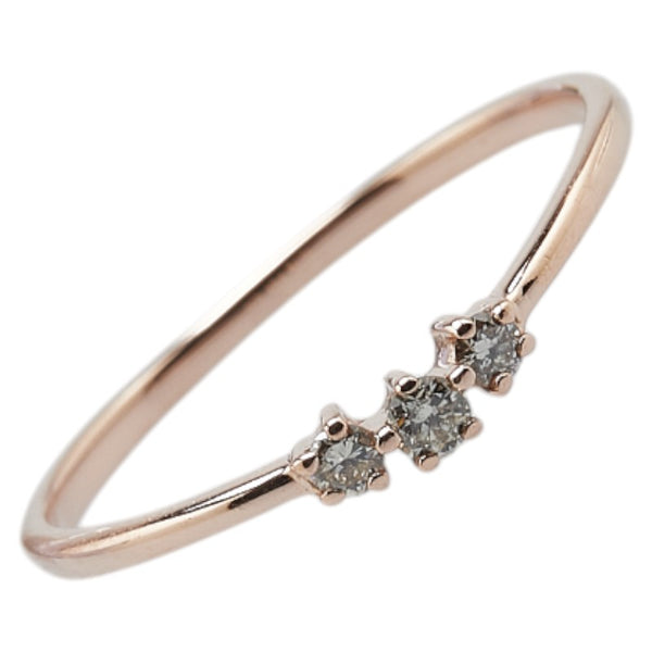 K10PG ピンクゴールド ダイヤ リング 指輪 レディース 7号 【中古】