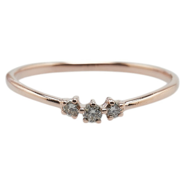 K10PG ピンクゴールド ダイヤ リング 指輪 レディース 7号 【中古】