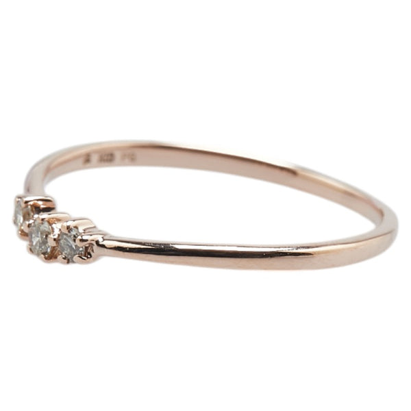 K10PG ピンクゴールド ダイヤ リング 指輪 レディース 7号 【中古】