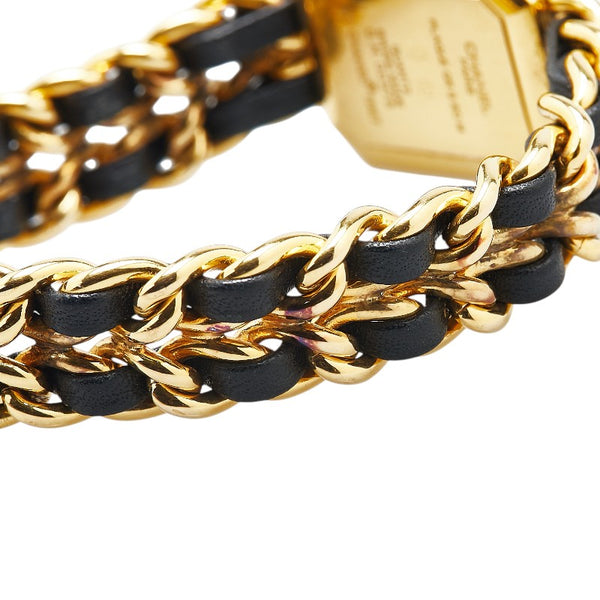 シャネル プルミエール 腕時計 サイズ:L H0001 クオーツ ブラック文字盤 メッキ レザー レディース CHANEL 【中古】