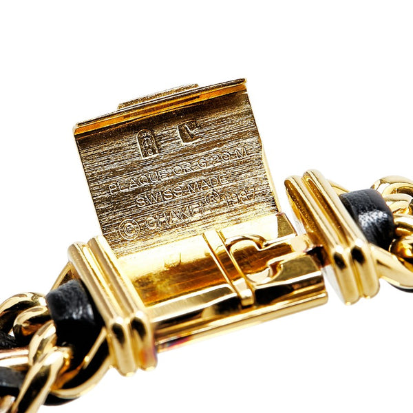シャネル プルミエール 腕時計 サイズ:L H0001 クオーツ ブラック文字盤 メッキ レザー レディース CHANEL 【中古】