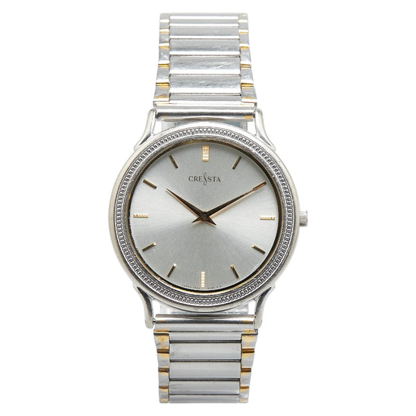 CRESTA 腕時計 クオーツ シルバー文字盤 K18 ゴールド レディース 【中古】