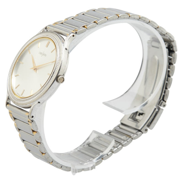 CRESTA 腕時計 クオーツ シルバー文字盤 K18 ゴールド レディース 【中古】