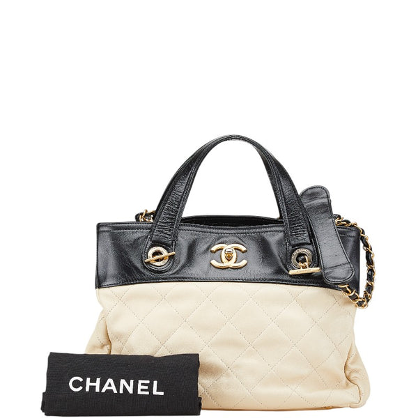 シャネル マトラッセ ココマーク インザミックス ハンドバッグ ショルダーバッグ 2WAY A67031 ベージュ ブラック ラムスキン レディース CHANEL 【中古】