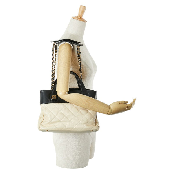 シャネル マトラッセ ココマーク インザミックス ハンドバッグ ショルダーバッグ 2WAY A67031 ベージュ ブラック ラムスキン レディース CHANEL 【中古】