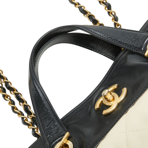 シャネル マトラッセ ココマーク インザミックス ハンドバッグ ショルダーバッグ 2WAY A67031 ベージュ ブラック ラムスキン レディース CHANEL 【中古】