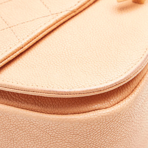 シャネル ハーフココ  チェーン トップハンドルバッグ ショルダーバッグ 2WAY オレンジ ベージュ マルチカラー キャビアスキン レディース CHANEL 【中古】