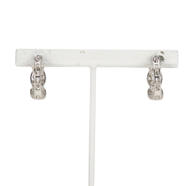 K10WG ホワイトゴールド キュービックジルコニア フープピアス レディース 【中古】