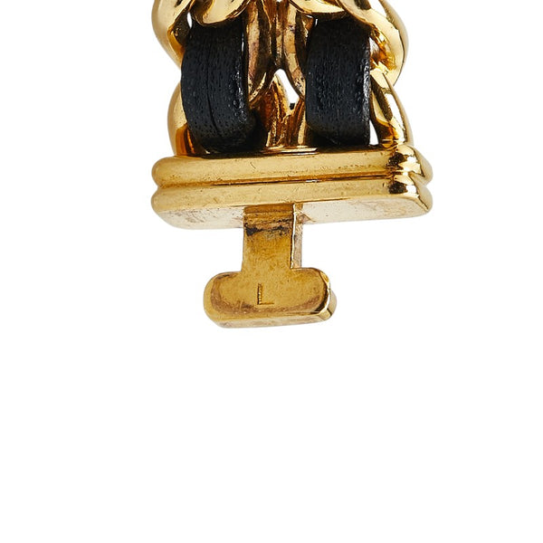 シャネル プルミエール 腕時計 サイズ:M H0001 クオーツ ブラック文字盤 メッキ レザー レディース CHANEL 【中古】