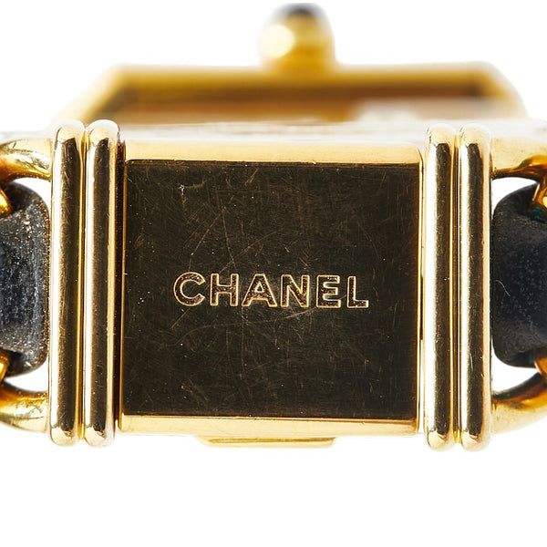 シャネル プルミエール 腕時計 サイズ:M H0001 クオーツ ブラック文字盤 メッキ レザー レディース CHANEL 【中古】