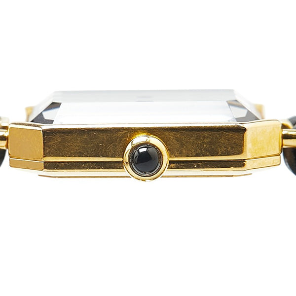 シャネル プルミエールL 腕時計 H0001 クオーツ ブラック文字盤 メッキ レザー レディース CHANEL 【中古】