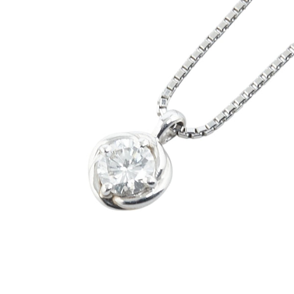 1Pダイヤ ネックレス Pt850 プラチナ レディース 【中古】