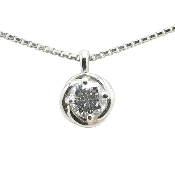 1Pダイヤ ネックレス Pt850 プラチナ レディース 【中古】