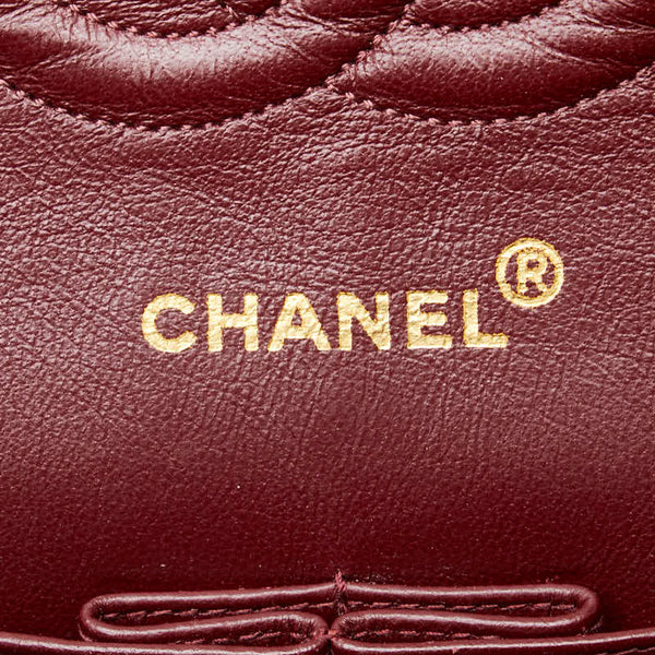 シャネル マトラッセ ココマーク Wフラップ チェーン ショルダーバッグ ハンドバッグ ブラック ラムスキン レディース CHANEL 【中古】