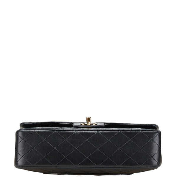 シャネル マトラッセ ココマーク Wフラップ チェーン ショルダーバッグ ハンドバッグ ブラック ラムスキン レディース CHANEL 【中古】