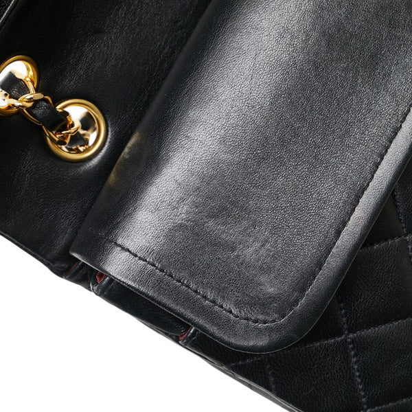 シャネル マトラッセ ココマーク Wフラップ チェーン ショルダーバッグ ハンドバッグ ブラック ラムスキン レディース CHANEL 【中古】