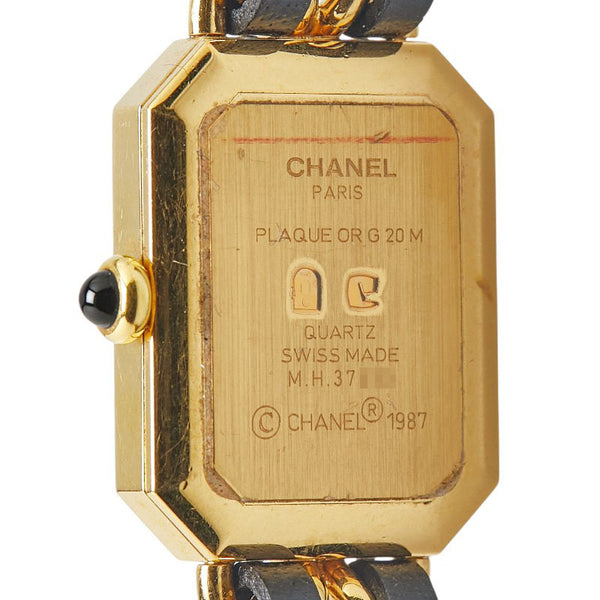 シャネル プルミエール 腕時計 サイズ:L H0001 クオーツ ブラック文字盤 ステンレススチール レザー レディース CHANEL 【中古】