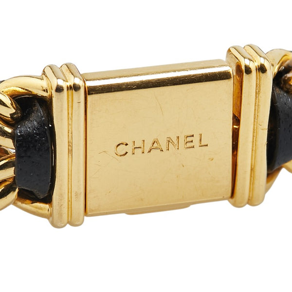 シャネル プルミエール 腕時計 サイズ:L H0001 クオーツ ブラック文字盤 ステンレススチール レザー レディース CHANEL 【中古】
