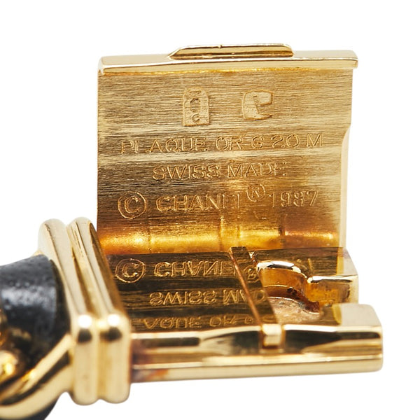 シャネル プルミエール 腕時計 サイズ:L H0001 クオーツ ブラック文字盤 ステンレススチール レザー レディース CHANEL 【中古】