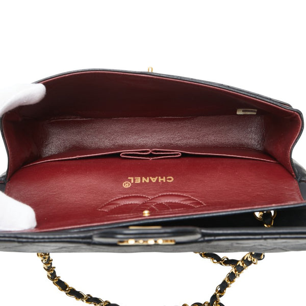 シャネル マトラッセ ココマーク Wフラップ チェーン ショルダーバッグ ハンドバッグ ブラック ゴールド ラムスキン レディース CHANEL 【中古】