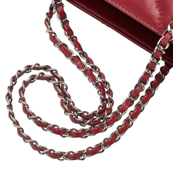 シャネル ハンプトンズ ウルトラステッチ ココマーク チェーン ショルダーバッグ A66134 レッド カーフ レディース CHANEL 【中古】