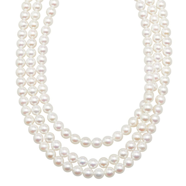 3連パール ネックレス SV925 シルバー レディース 【中古】