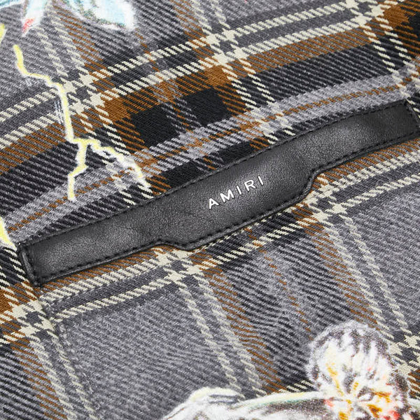 AMIRI アミリ ×Wes Lang Blood フランネルチェック サイズ:L グレー マルチカラー コットン メンズ 【中古】