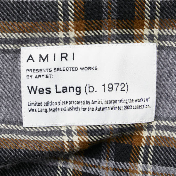 AMIRI アミリ ×Wes Lang Blood フランネルチェック サイズ:L グレー マルチカラー コットン メンズ 【中古】