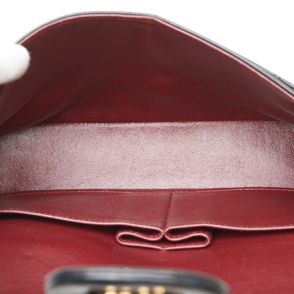 シャネル マトラッセ ココマーク Wフラップ チェーン ショルダーバッグ ハンドバッグ ブラック ラムスキン レディース CHANEL 【中古】