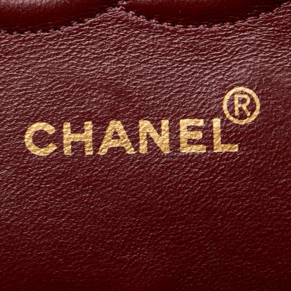 シャネル マトラッセ ココマーク Wフラップ チェーン ショルダーバッグ ハンドバッグ ブラック ラムスキン レディース CHANEL 【中古】