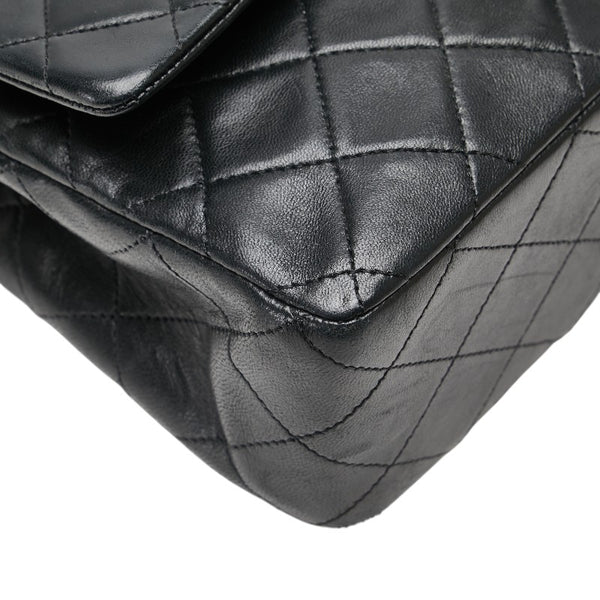 シャネル マトラッセ ココマーク Wフラップ チェーン ショルダーバッグ ハンドバッグ ブラック ラムスキン レディース CHANEL 【中古】