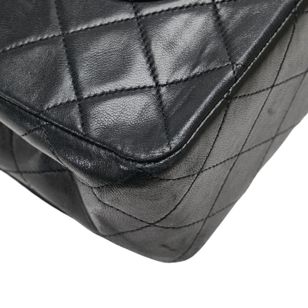 シャネル マトラッセ ココマーク Wフラップ チェーン ショルダーバッグ ハンドバッグ ブラック ラムスキン レディース CHANEL 【中古】