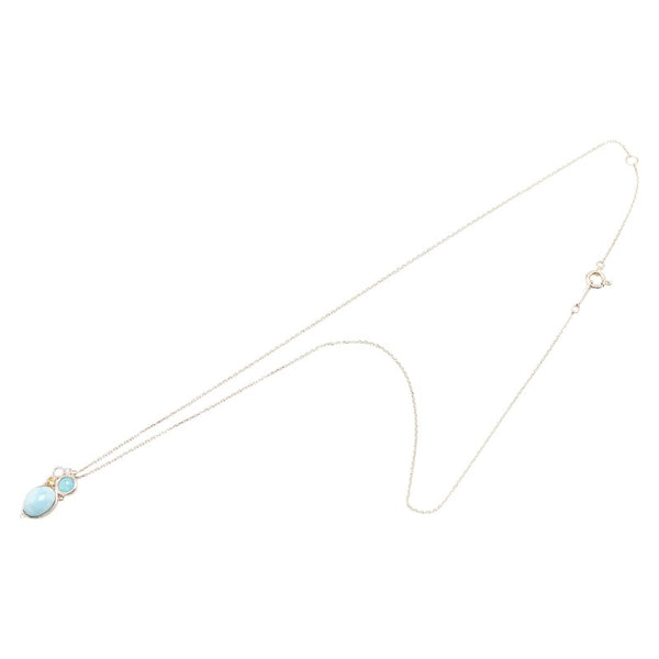 K10YG イエローゴールド ペクトライト ダイヤ0.004ct ペンダントネックレス レディース 【中古】