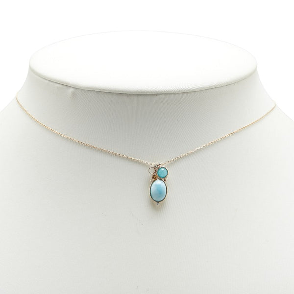 K10YG イエローゴールド ペクトライト ダイヤ0.004ct ペンダントネックレス レディース 【中古】