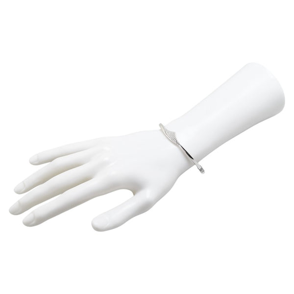 K10WG ホワイトゴールド キュービックジルコニア PNJ フーニュアン ジュエリー バングル レディース 【中古】