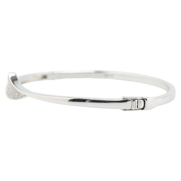 K10WG ホワイトゴールド キュービックジルコニア PNJ フーニュアン ジュエリー バングル レディース 【中古】