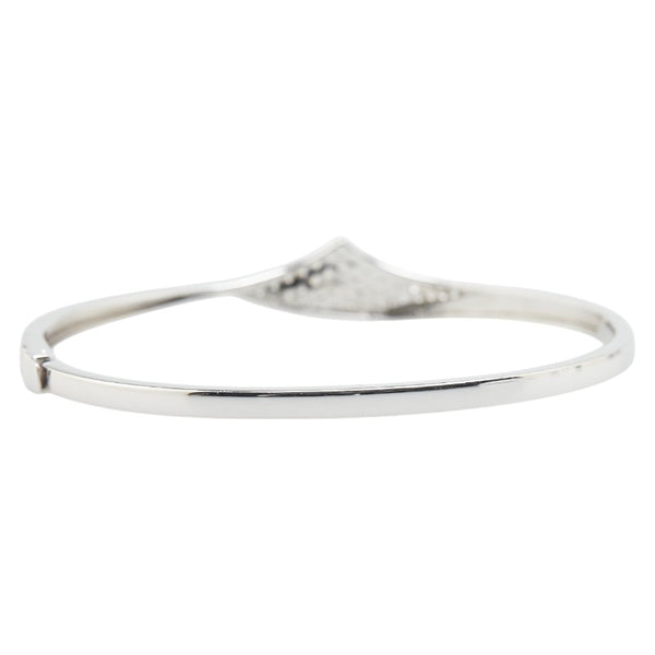 K10WG ホワイトゴールド キュービックジルコニア PNJ フーニュアン ジュエリー バングル レディース 【中古】