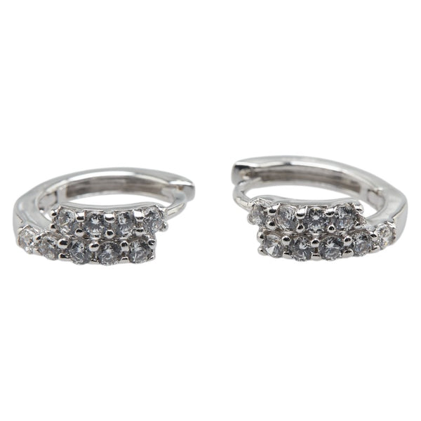 K10WG ホワイトゴールド PNJ フーニュアン ジュエリー フープ ピアス レディース 【中古】