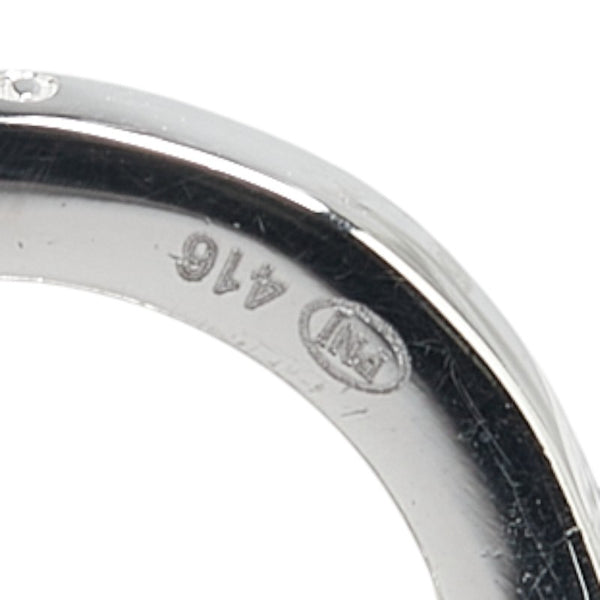 K10WG ホワイトゴールド PNJ フーニュアン ジュエリー フープ ピアス レディース 【中古】