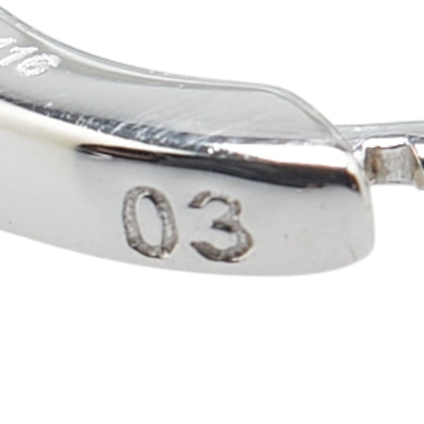 K10WG ホワイトゴールド PNJ フーニュアン ジュエリー フープ ピアス レディース 【中古】