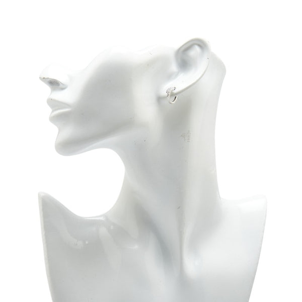 K10WG ホワイトゴールド PNJ フーニュアン ジュエリー フープ ピアス レディース 【中古】