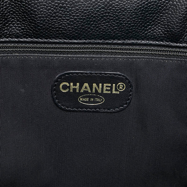 シャネル ハンドバッグ トートバッグ ブラック ブラウン キャビアスキン ウッド レディース CHANEL 【中古】