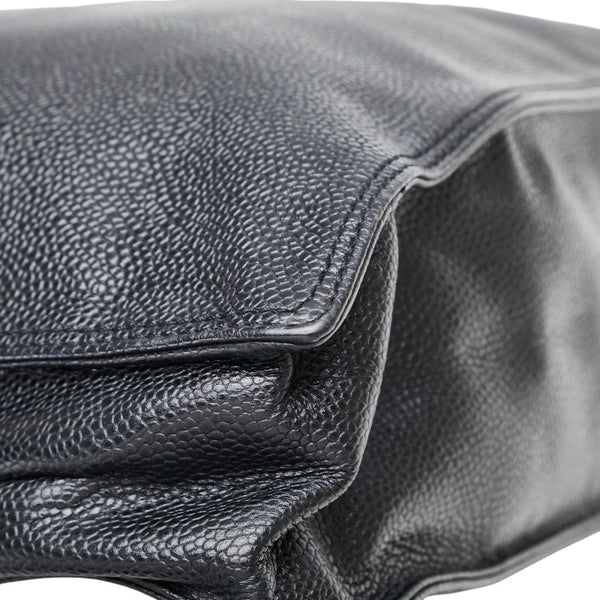 シャネル ハンドバッグ トートバッグ ブラック ブラウン キャビアスキン ウッド レディース CHANEL 【中古】