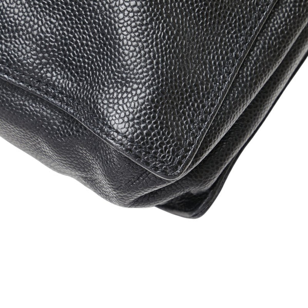 シャネル ハンドバッグ トートバッグ ブラック ブラウン キャビアスキン ウッド レディース CHANEL 【中古】