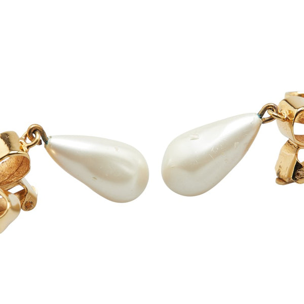 シャネル フラワー 花 モチーフ パール イヤリング ゴールド メッキ レディース CHANEL 【中古】