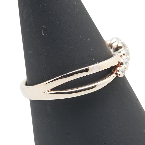 K10PG ピンクゴールド ダイヤ0.12ct リング 指輪 レディース 11号 【中古】