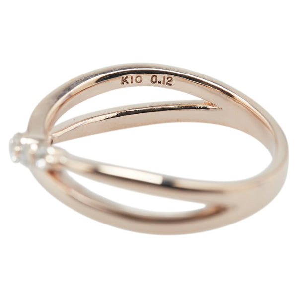 K10PG ピンクゴールド ダイヤ0.12ct リング 指輪 レディース 11号 【中古】