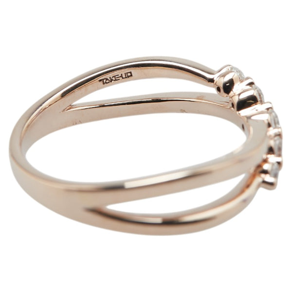 K10PG ピンクゴールド ダイヤ0.12ct リング 指輪 レディース 11号 【中古】